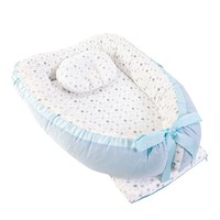 Cuna Colecho Estándar  Reversible - Modelo Celeste Luna Estrellas - Ideal para Lactancia Materna